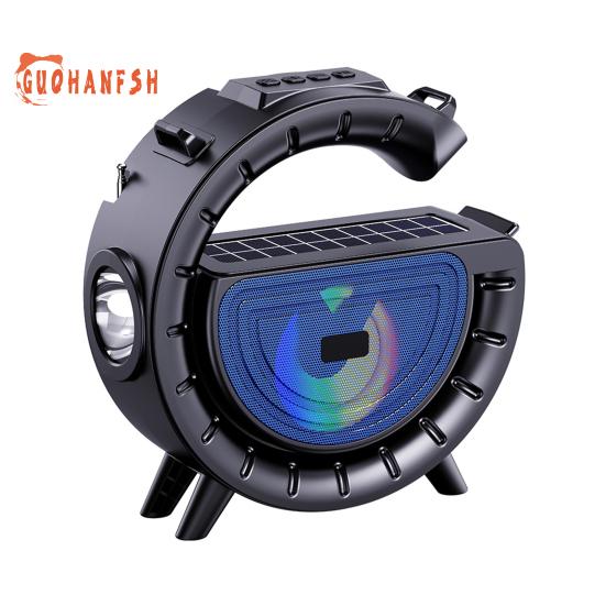 Bluetooth-совместимый динамик с солнечной зарядкой, музыкальным плеером, фонариком и FM-радио — незаменимый помощник для кемпинга на открытом воздухе
