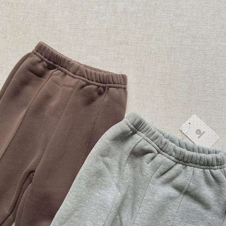 Детские повседневные брюки с подкладкой из корейского бархата на весну и осень - детские брюки унисекс