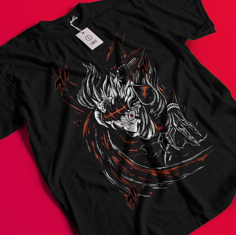 Asta Yuno T-shirt Black Clover Anime Manga Asta Girl Gifts Black Shirt All Size AA115