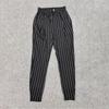 Летние мужские повседневные брюки с тонкой вертикальной полоской и эластичной резинкой на талии