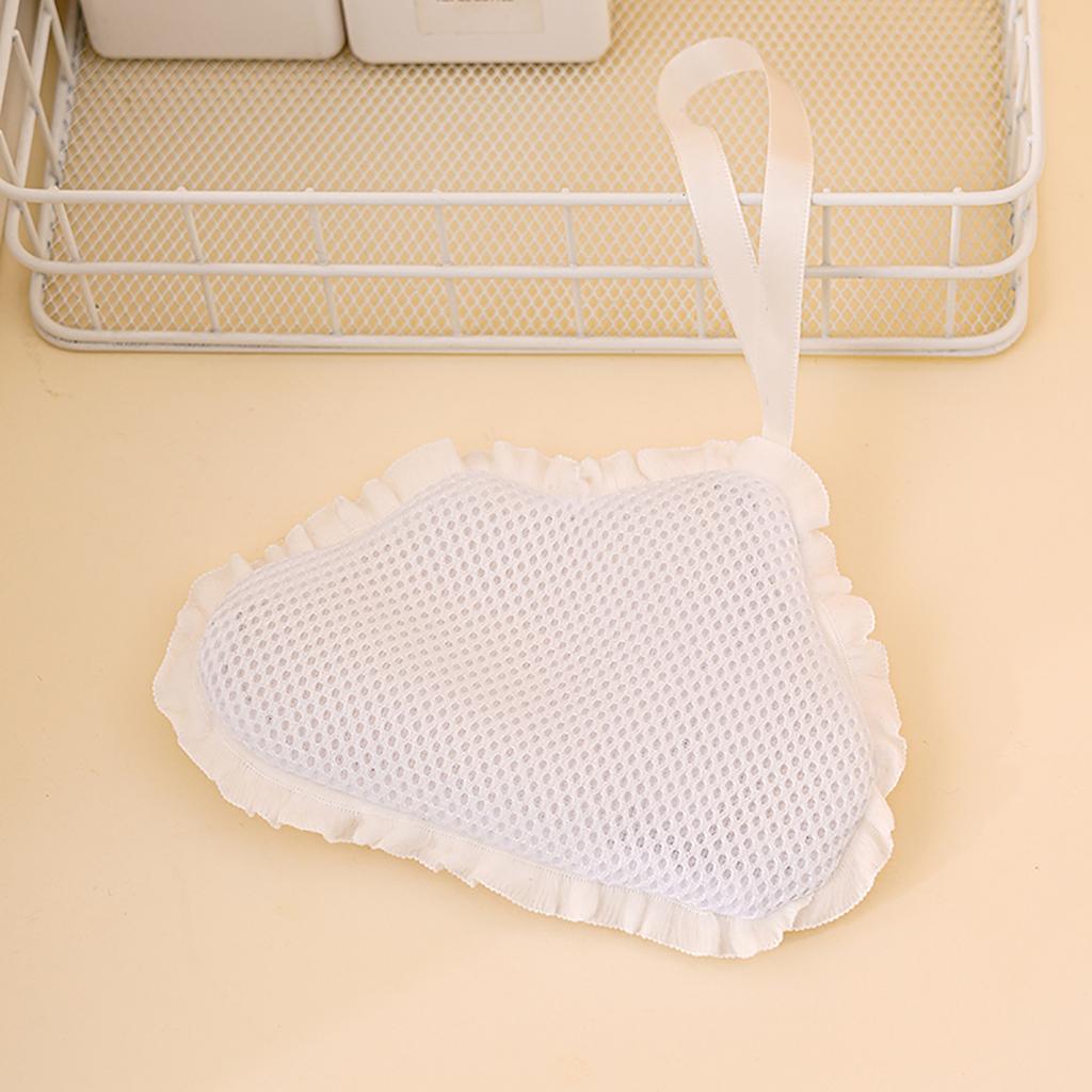 Cloud/Heart Shape Soap Mesh Pouch With Lanyard Fast Foaming Shower Travel Holder Net Bath Flower Scrubbing Bathroom Accessories