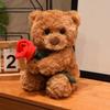 23/30cm Cartoon Cute Teddy Bear Stuffed Animal Holding Rose Stuffed Animal Home Decoration Valentine's Day Gift For Girlfriend