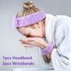 Милый бант на голову и браслет в комплекте, косметический браслет на голову, дамский спа-браслет для умывания лица, косметический браслет, браслет для ухода за кожей