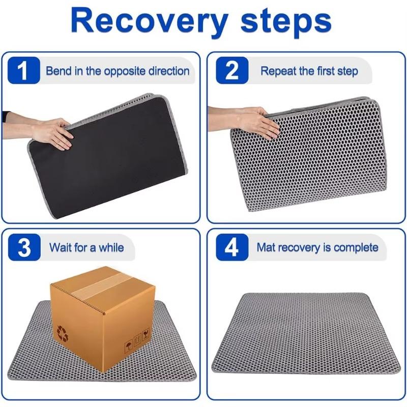 Waterproof Pet Cat Litter Mat Double Layer EVA Foldable Litter Trapping Carpet Bed Pads for Cats Pet Cleaning Supplies