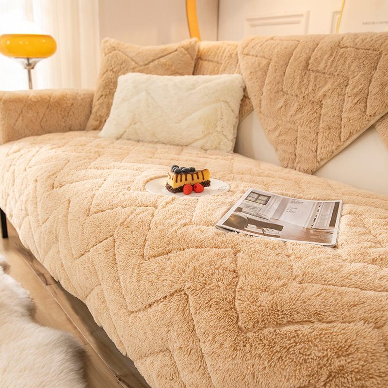Зимняя плюшевая диванная подушка простая зимняя утолщенная подушка нескользящая скандинавская простая полностью покрытая тканью