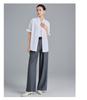 Design inspired shirt with bubble sleeves, simple and versatile women's top