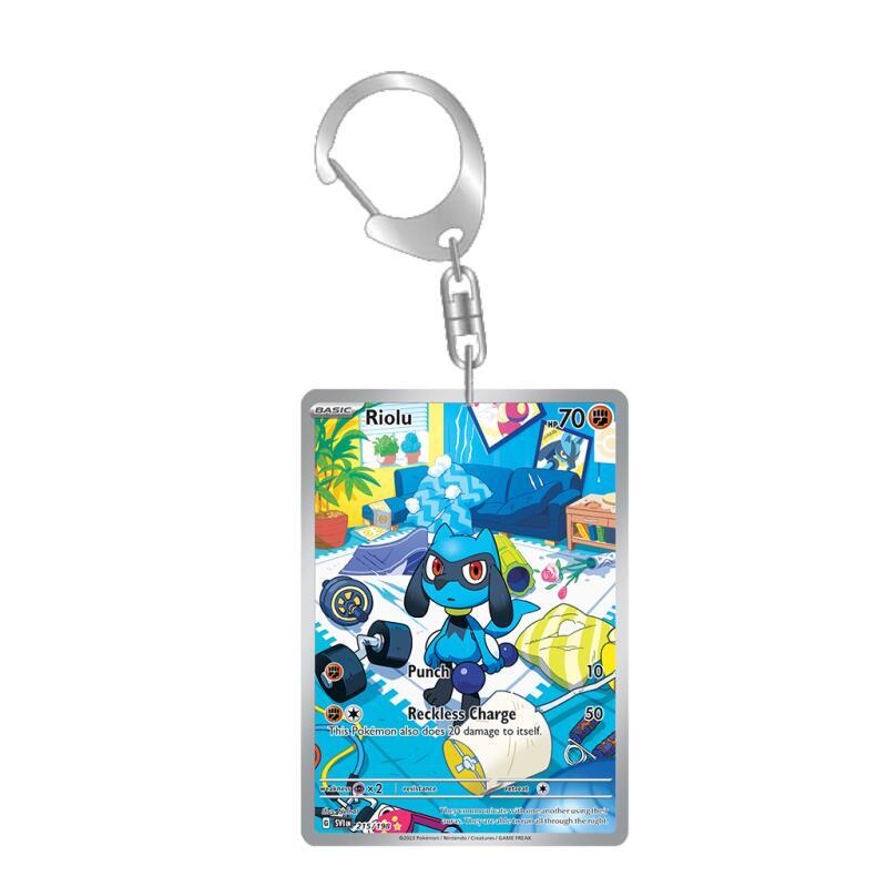 Аниме Мультфильмы Акриловая Брелок-Пряжка для Mew Raichu Starly Braixen Skitty Eevee Эволюции Команда R Самодельная Карточка Брелок Подарок