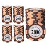 East Leaf Poker Chips, Clay Casino Chips, 2000 Face Value, Single Chip Set of 100 with Metal Inserts, Premium Quality, Authentic Design for Card Games