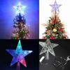 1PCS Color Changing Xmas Christmas Tree Topper Star Shiny Rotating Light Party LED Lamp Decoration