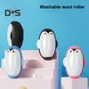 Ролик для удаления катышков в форме пингвина, многоразовый, супер липкий гель, многоразовый, моющийся, компактный, дорожный размер, средство для удаления катышков с одежды