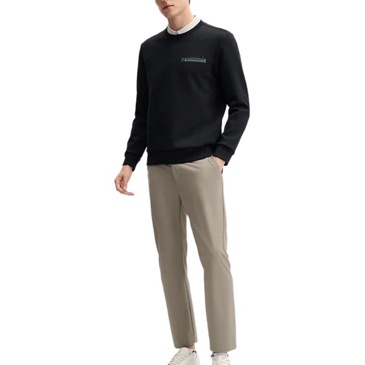 Fila Простой Повседневный Универсальный Пуловер Толстовка Мужская толстовка Черный F11M513210FBK