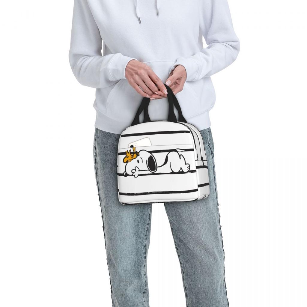 Cute Dog Pattern Insulated Lunch Bag Portable Thermal Tote For Work Picnic Meal Container