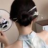 Elegant Flower Butterfly Hair Sticks Forks Ancient Chinese Chopsticks Style Hairpins Ponytail Holder Pearls Tassel Hair Jewelry