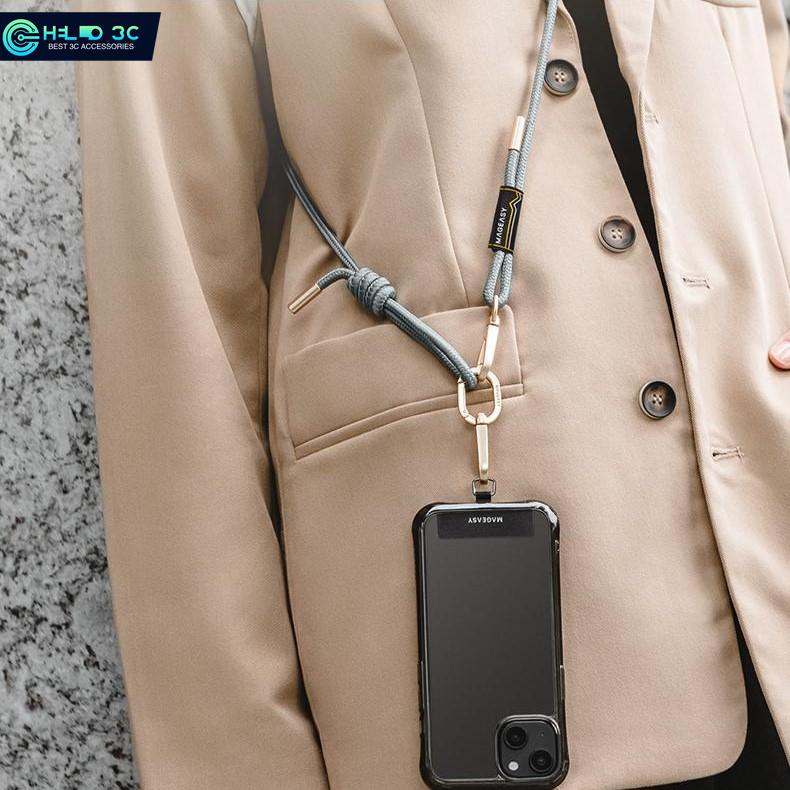 Ремешок для телефона Switcheasy Moblie, универсальный регулируемый нейлоновый ремешок через плечо, ремешок для ожерелья и ремешок на запястье с зажимом для телефона для всех смартфонов