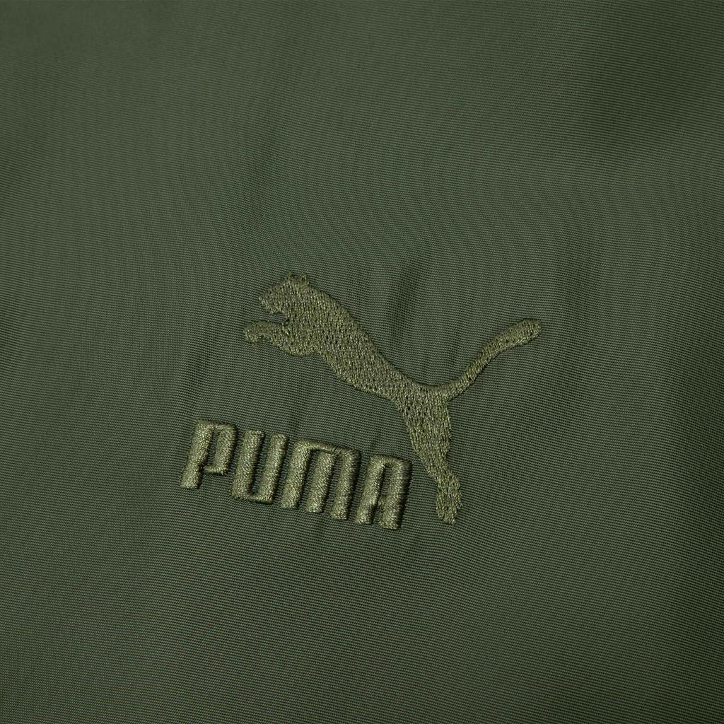 Puma Bz Cc тканая утепленная куртка на молнии с рисунком животных, длинное хлопковое пальто, куртка унисекс, армейский зеленый цвет 625541-69