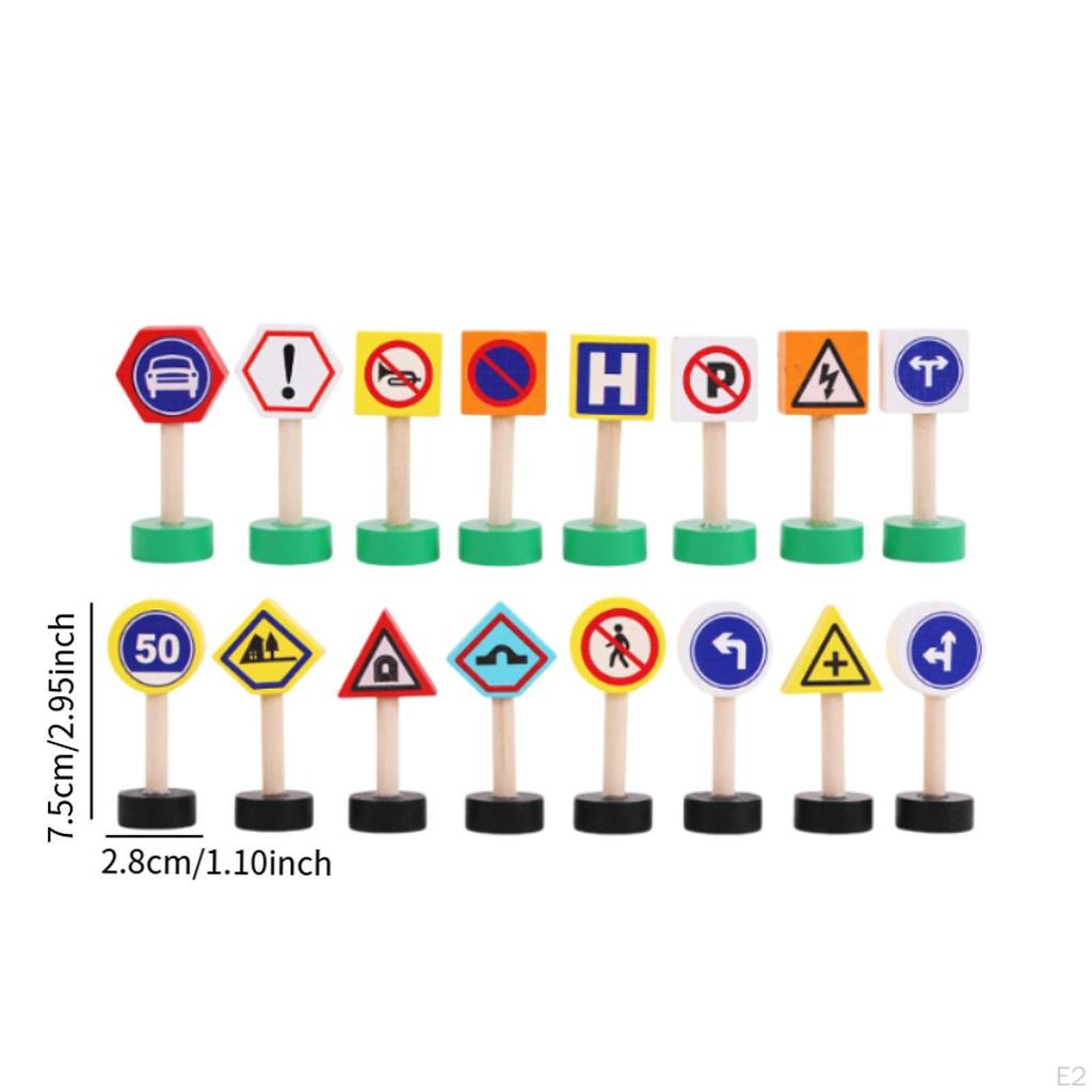 Набор из 16 предметов, аксессуары для треков Holzstraße Schilder Straße Zug, образование для мальчиков и девочек