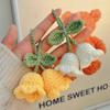 Handmade Crochet Orchid Keychain For Women Girls Romantic Flower Pendant Handbag Ornament Car Accessories Gifts
