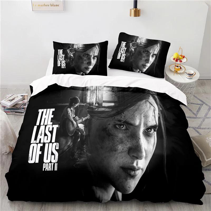 3D-печатная игра The Last of Us Пододеяльник Наволочка Постельное белье Двойной Твин Полный Королева Король Взрослый Дети Постельное белье Пододеяльник