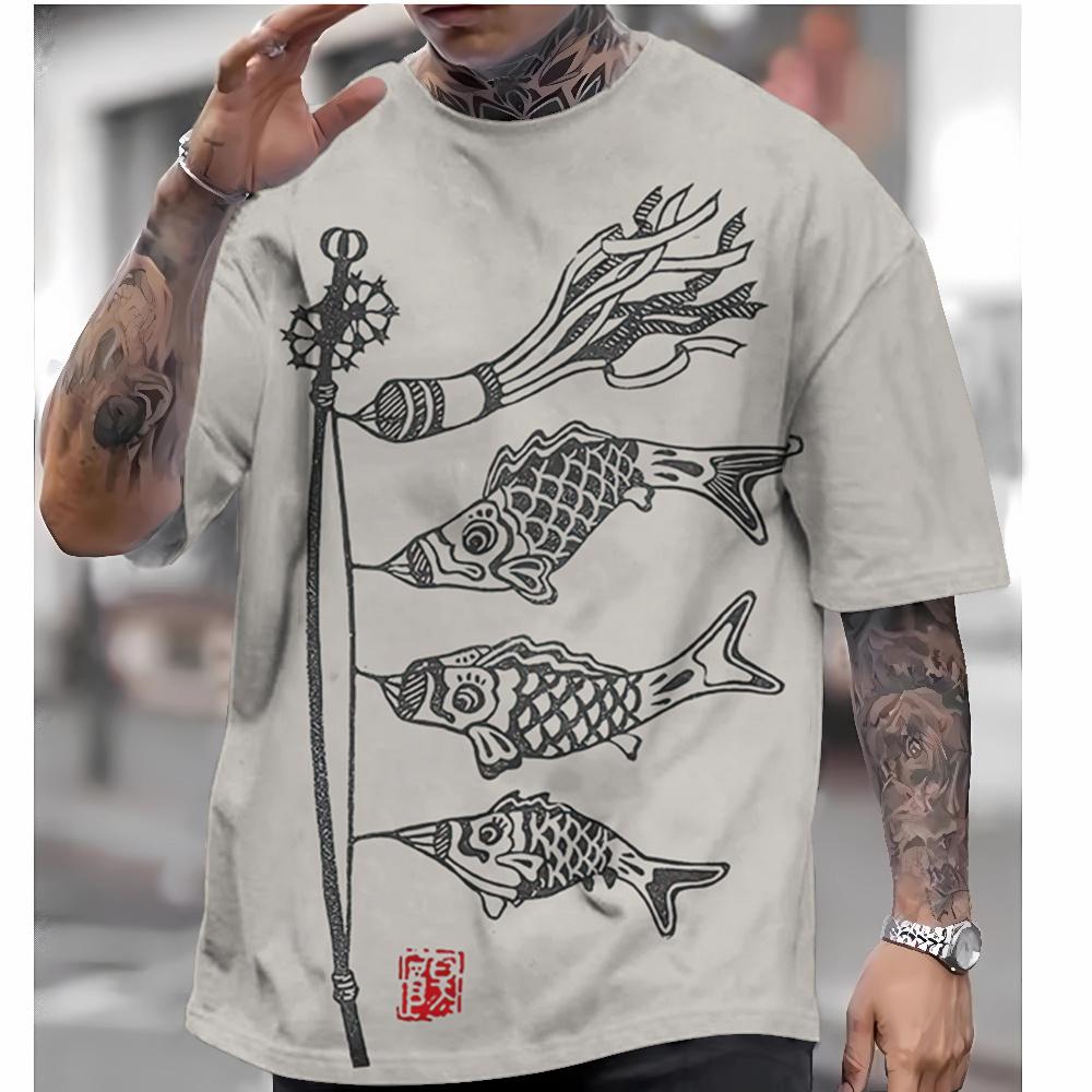 Мужская футболка с короткими рукавами в японском стиле Укиё-э