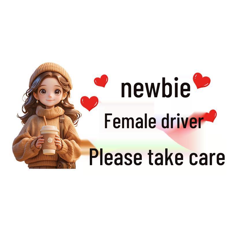 New Female Driver Reflective Rear Windshield Waterproof Warning Sticker