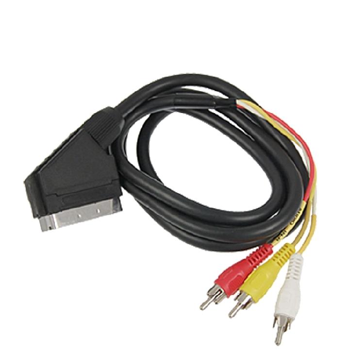 Кабель Scart на 3 RCA штекера, 1,8 м, композитный AV-кабель для аудио и видео, для NES, для F