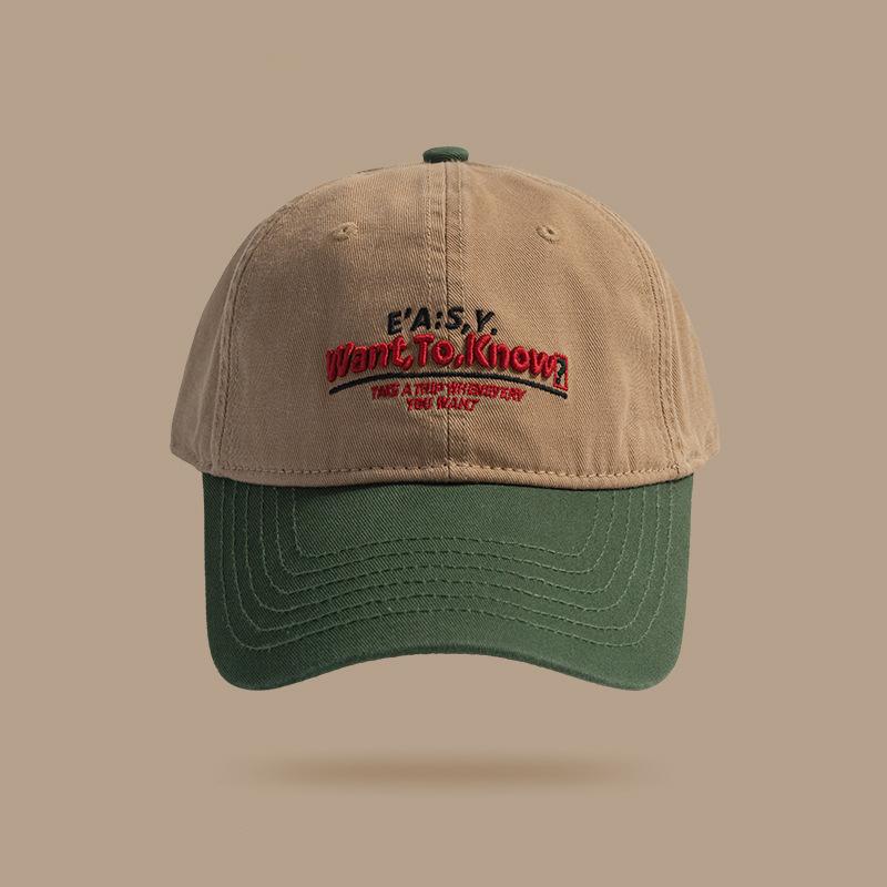 Ретро цветовая гамма, бейсболка с вышивкой букв, женская, весенне-летняя, универсальная, для маленького лица, с мягким верхом, мужская