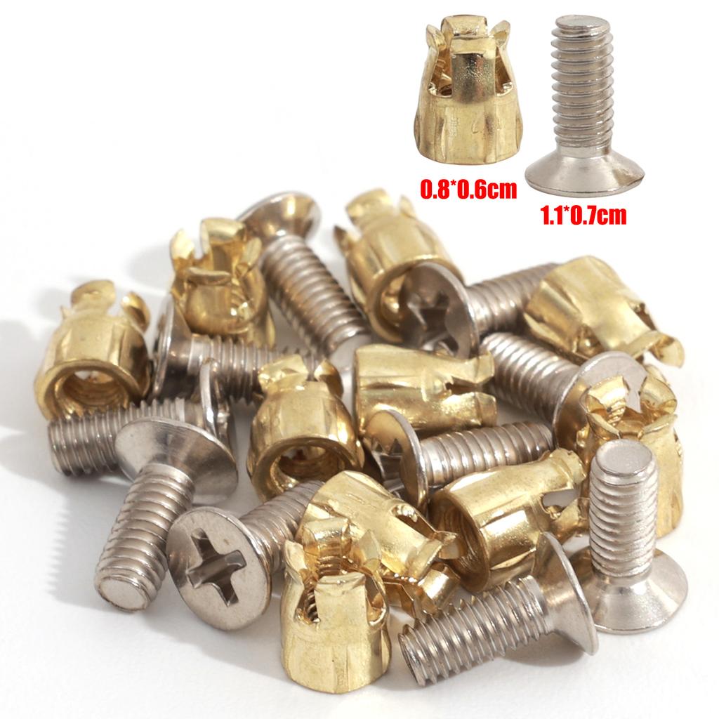 100/10x Strong Hardware Expansion Nut Cabinet Hinge Mounting Kit Sturdy Easy Install Tool Drawer Door Repair Fastener Furniture