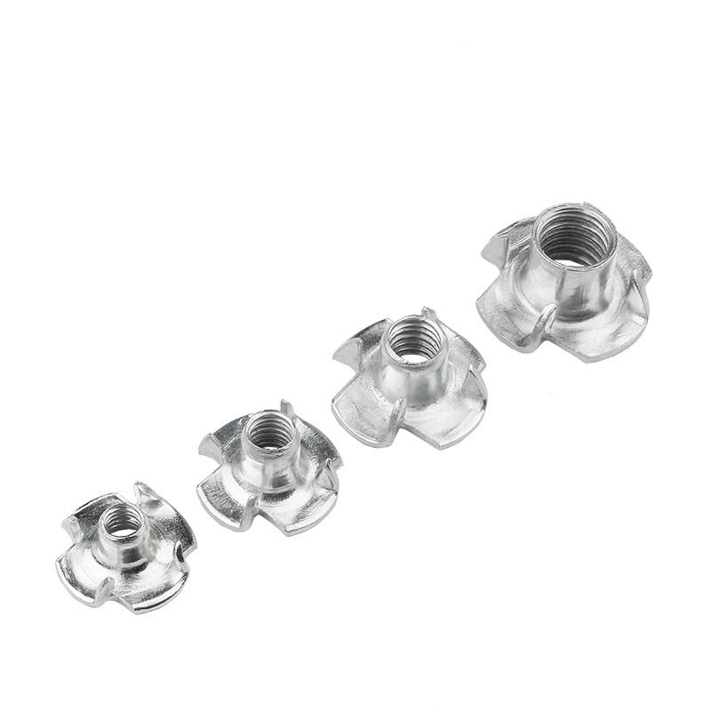 M3,M4,M5,M6,M8,M10 Четырехзубчатые Т-образные гайки, невыпадающие глухие вставки для деревянной мебели