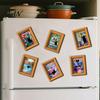 Decorative Fridge Magnets Oil Painting Cat Refrigerator Magnet, Wooden Frame Black Pattern Magnet Decor Theme Retro Rectangle Magnetic Decoration Home