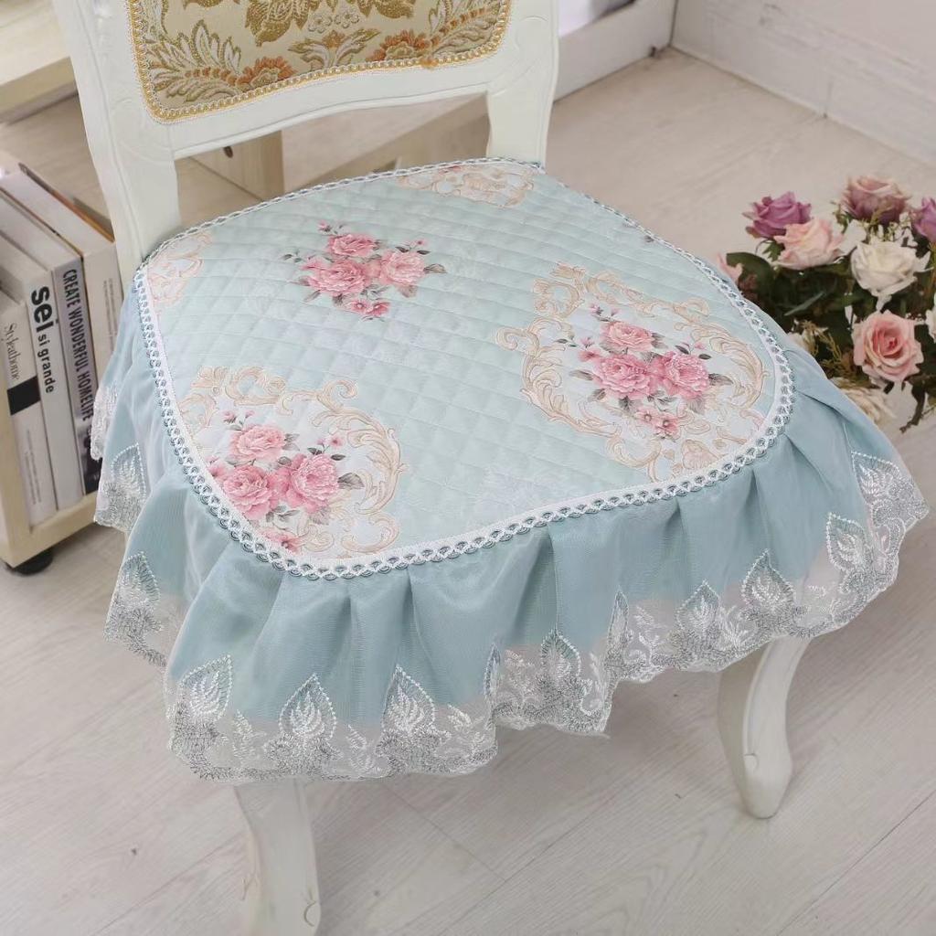 Подушка для обеденного стула, европейские подушки для сидений с принтом и кружевом, качественный коврик для стула Four Seasons, нескользящая подушка для ягодиц
