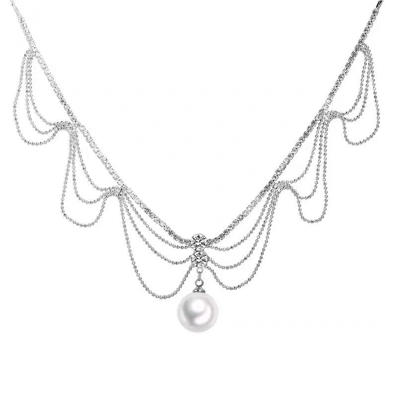 Niche Temperament High End Pearl Collarbone Chain Atmospheric Pendant Necklace Wedding Bridal Jewelry For Ladies