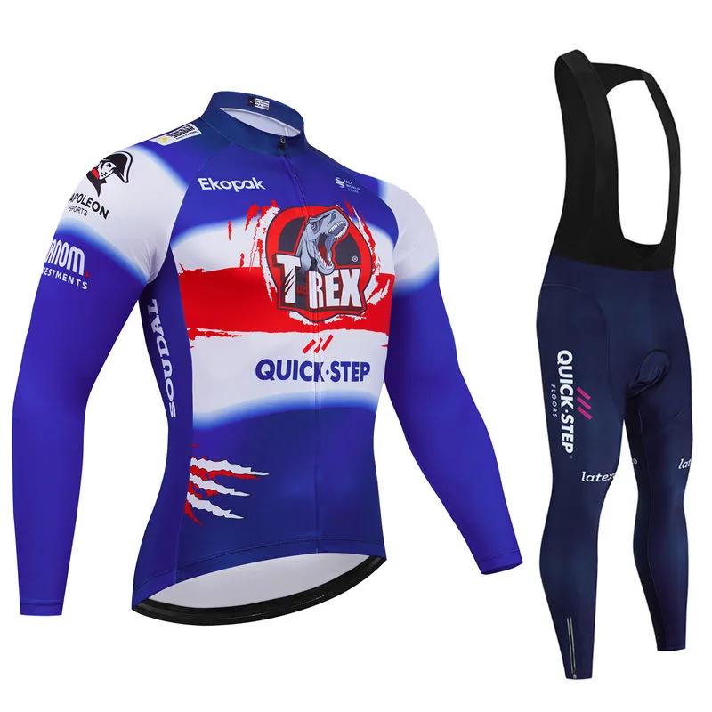 Команда Soudal Quick Step Осенний Велосипедный Джерси Комплект Мужская Велосипедная Одежда Одежда с Длинным Рукавом Велосипедная Форма MTB Джерси Одежда для Велоспорта