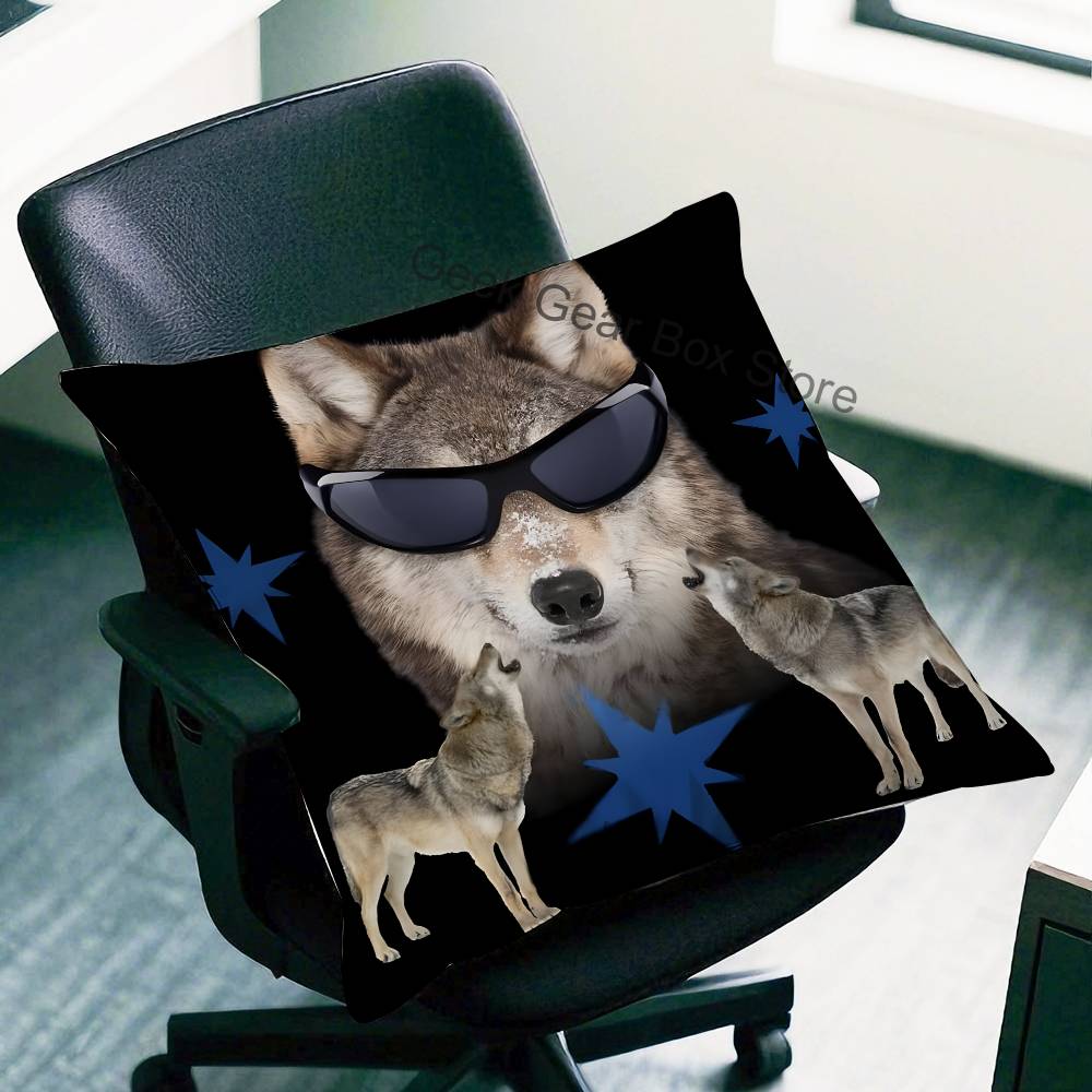 Alpha Sigma Wolf Cool Pillow Case For Sofa Decor Car Office Room Printing Cushion Cover Decorations and Protector