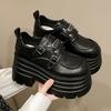 Модные женские кожаные кроссовки Новинка 2025 Весна Высокая платформа Шнуровка Повседневная обувь Толстая подошва 10 см Каблуки Обувь для ходьбы Zapatos Mujer
