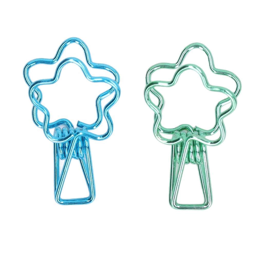 100 шт. Зажимы полые милые в форме цветка прочные металлические маленькие зажимы для офисных документов A