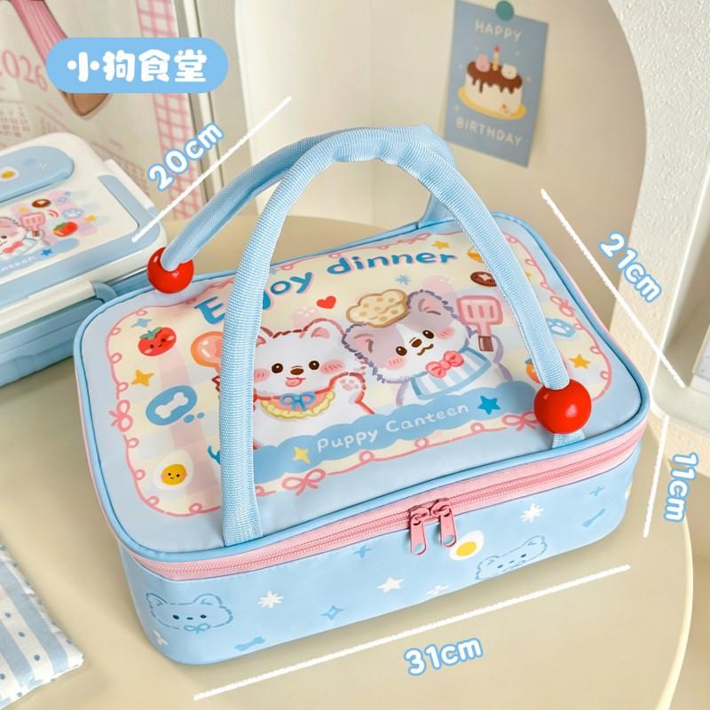 Insulated Lunch Bag Kids Adults - Thick Aluminum Foil Thermal Tote With Oxford Fabric Waterproof Oil-Resistant Cartoon