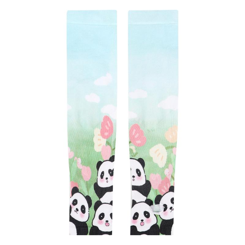Kids Cooling Arm Sleeves, 24g Ultra-Light Panda Print, UPF50+ UV Protection for Summer Hiking Outdoor