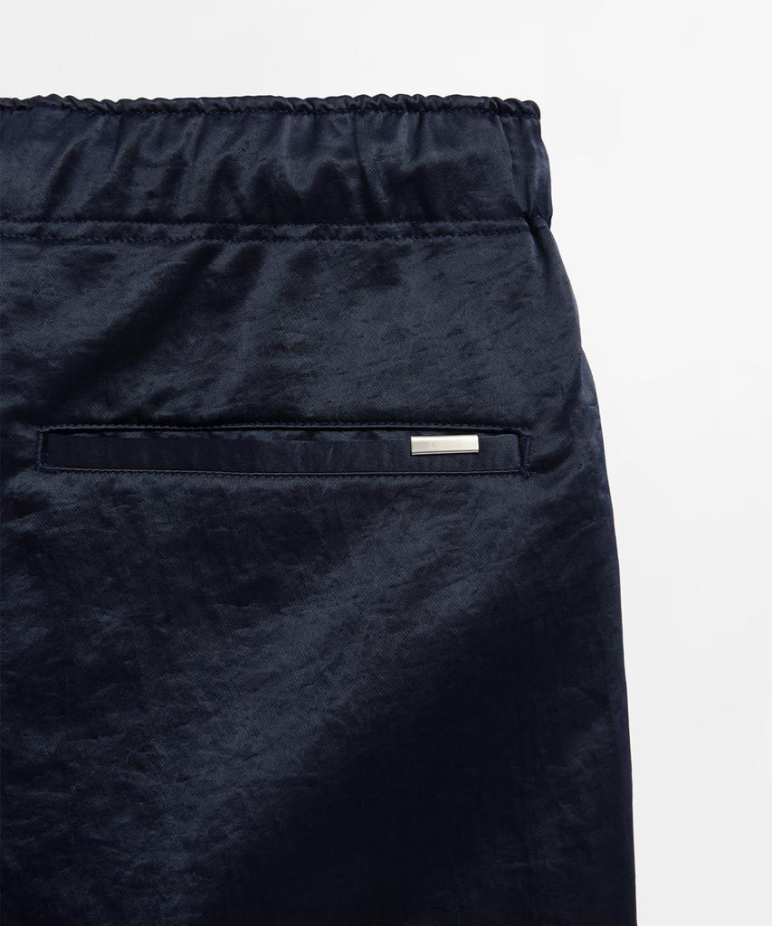 LMOOD Nice Satin Nylon Dolphin Pants Dark Navy
