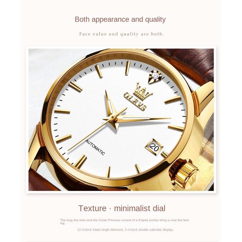 OLEVS Брендовые часы, полностью автоматические механические часы, светящиеся водонепроницаемые часы, женские часы