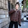 Winter new cotton-padded clothes fashionable versatile crew neck cotton-padded jacket soft, light and warm fashionable loose cotton-padded jacket