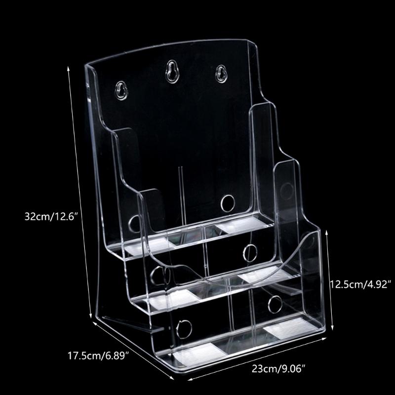 Acrylic Brochures Holder Clear Literature Organizers Stand, Brochures Pamphlets Display Stand for Wall Mount Countertop
