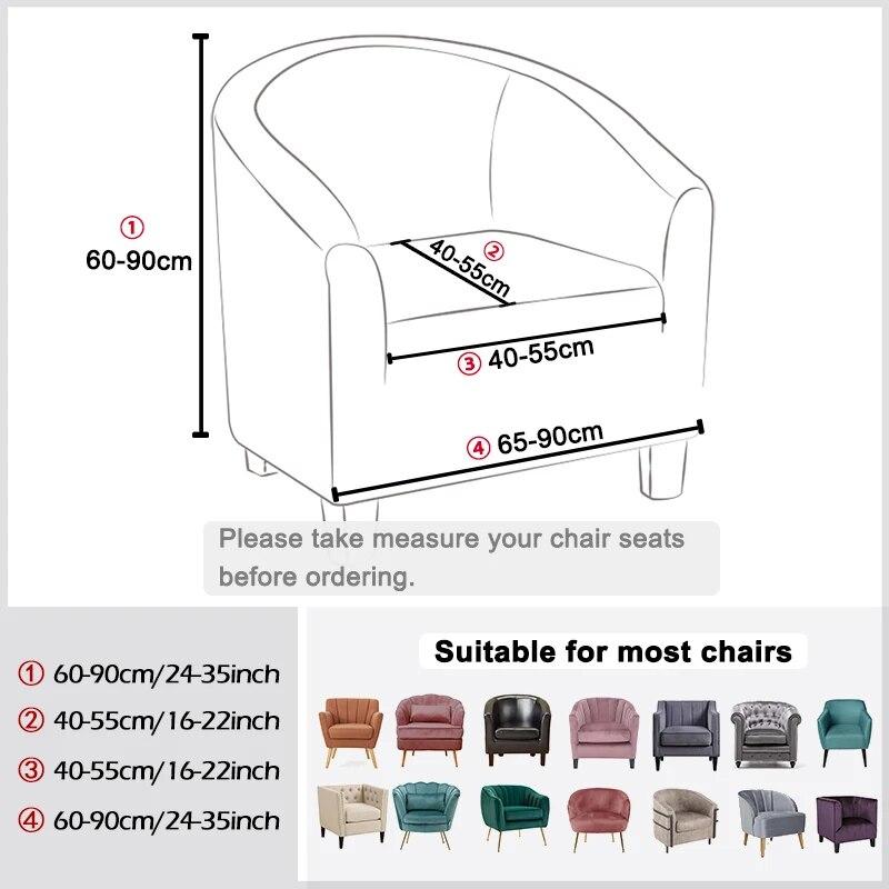 Чехол на клубное кресло, жаккардовый Расслабляющий эластичный чехол в скандинавском стиле, один чехол для клубного дивана для гостиной, эластичный чехол для кресла