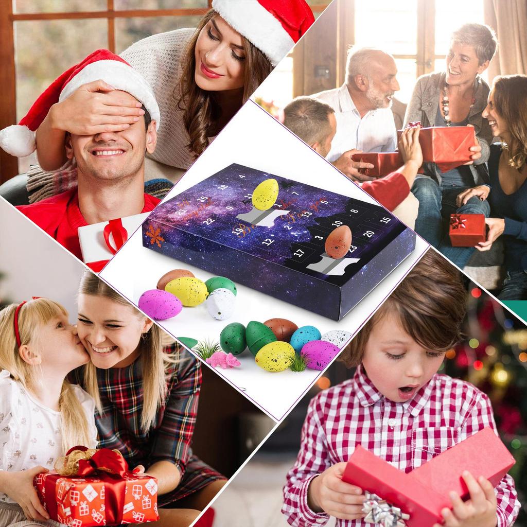 24 Рождественский календарь обратного отсчета Подарочная коробка Детская коробка с камнем, катящаяся Рождественская подарочная коробка