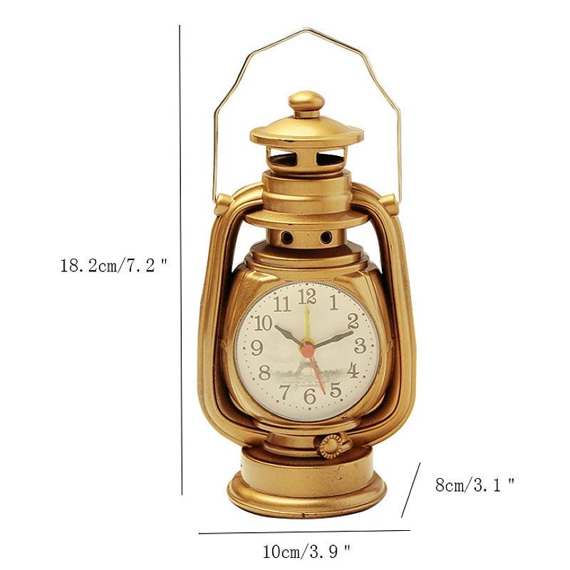 Vintage Alarm Clock Retro Oil Lamp Alarm Clock Watch Table Kerosene Light Clock Living Room Decor Ar