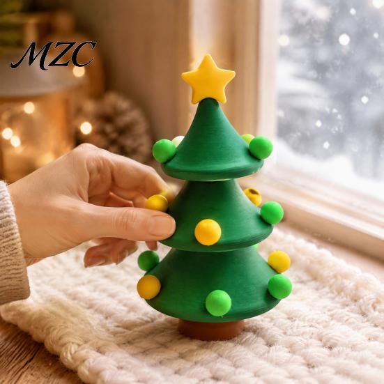 Desktop Stress Relief 3D Printed Dancing Christmas Tree, Rotating Twisted Tree Small Desk Toy, Mini Tabletop Decoration, Xmas Gift Holiday Office