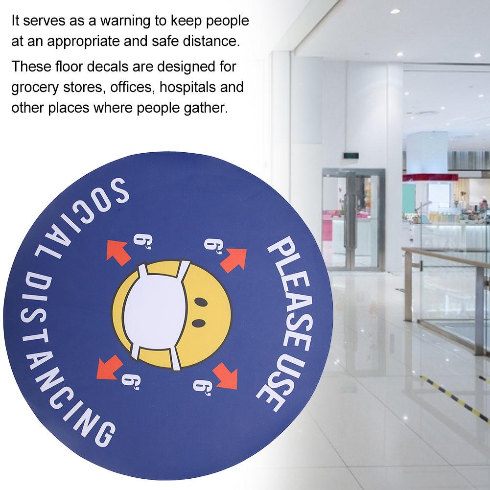 5 шт. Наклейка-знак безопасной дистанции для сумки Предупреждение о дистанции Напольная наклейка для магазина больницыXG021