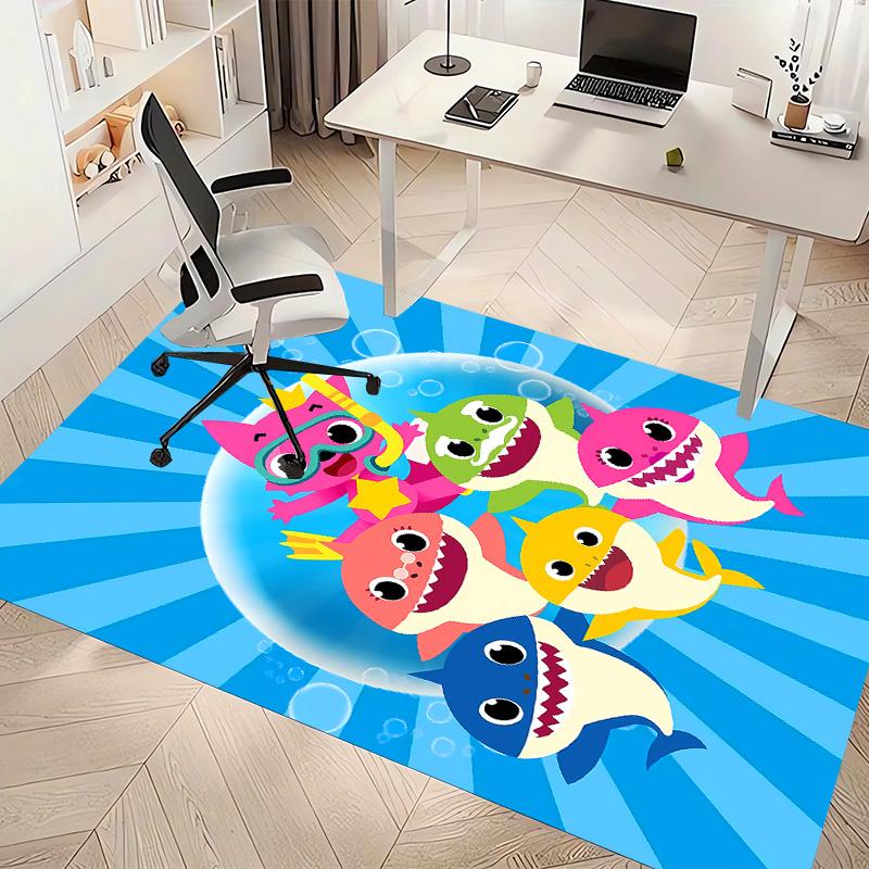 Baby Shark Printed Absorbent Washable Carpet, Non-Slip Bathroom Mats, Kitchen Rugs, Yoga Mat,Living Room Entrance, Camping Picnic Rugs