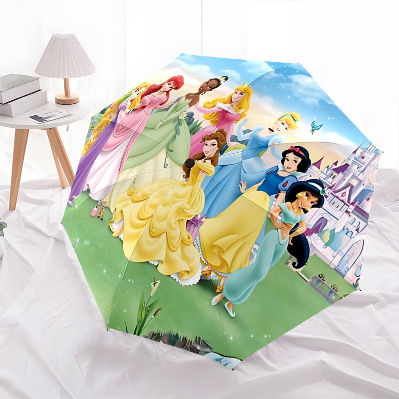 Princesses Castle Themed Automatic Opening and Closing Umbrella, Brightly Colored 8-rib Portable Umbrella, Suitable for Men and Women, A Per
