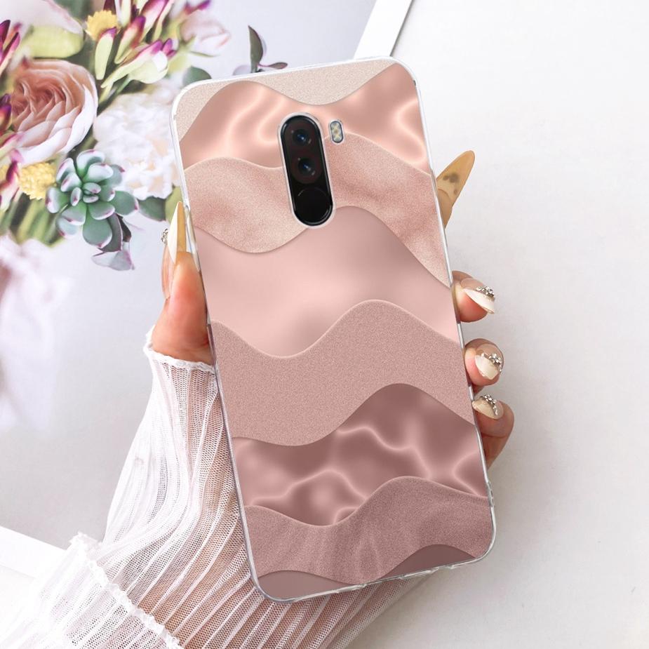 For Xiaomi Pocophone F1 Case Luxury Bow Flowers Painted Cover 6.18'' Soft TPU Phone Case For Xiaomi Poco F1 PocoF1 Fundas Bumper