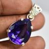 Natural Purple Tourmaline 31.7 Ct CERTIFIED Pear 925 Sterling Silver Pendant MY-PD-154-NS